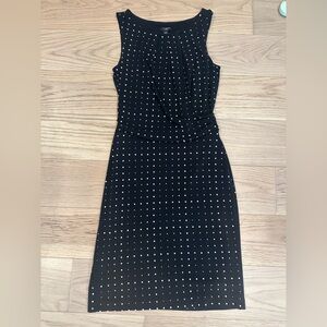 Ann Taylor Black and White Polka Dot Midi Dress